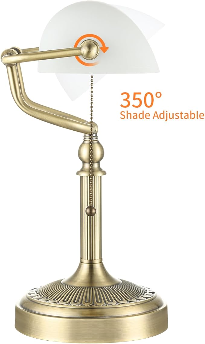 Newrays Glass Bankers Desk Lamp - Image 7