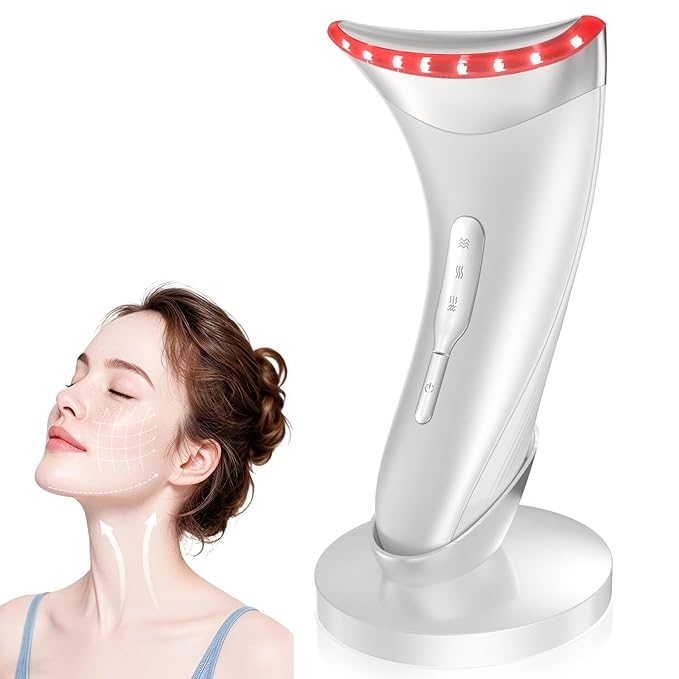 7 Color Light Face and Neck Massager Tool of Double Chin Reducer, Facial by AdamPark