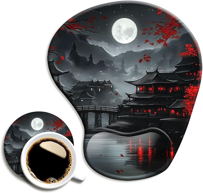 Ergonomic Mouse Pad with Wrist Rest, Gaming Mouse Pad with Wrist Support by Dooke