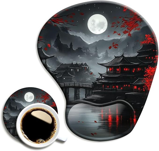 Ergonomic Mouse Pad with Wrist Rest, Gaming Mouse Pad with Wrist Support by Dooke