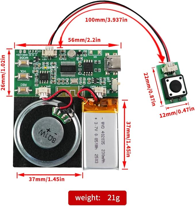 Sound Module, Support Bluetooth & MIC Recording Audio, 8MB Voice Chips - Image 3