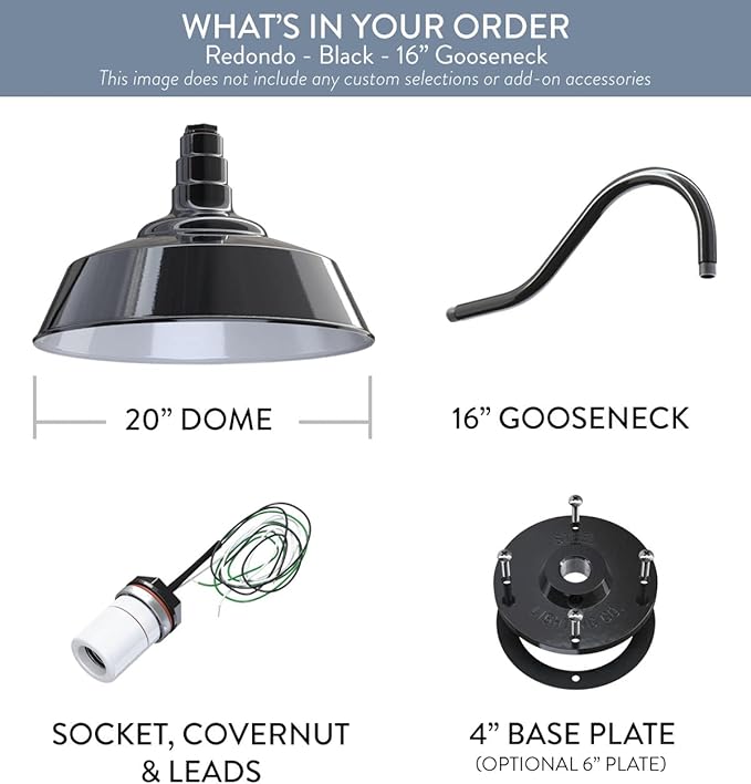 Steel Lighting Co. Large Outdoor Barn Light | Gooseneck Light Fixture | Made in - Image 8