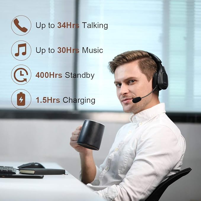 COMEXION Trucker Bluetooth Headset V5.0, Wireless Headset - Image 6