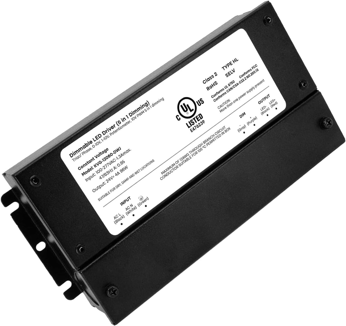 HitLights 24V 96W Dimmable LED Driver – Smooth Flicker Free Dimming – TRIAC