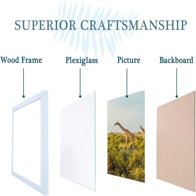 TKYGU 11x17 Picture Frame Set of 3, Wooden Frame 11by17 Wall Gallery Poster - Image 4
