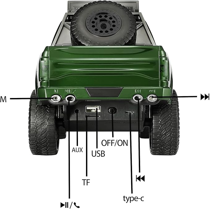 WS-589 Rugged Pickup Truck Bluetooth Replica Speaker – Portable Audio - Image 8