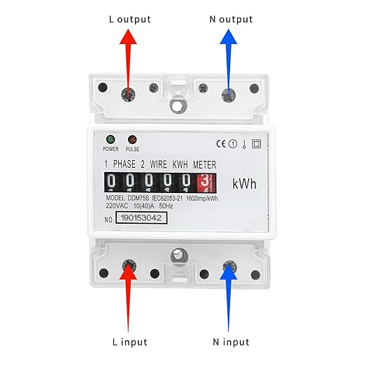 Electric Meter, Single Phase 4P LED DIN-Rail Electricity Power Consumption - Image 2