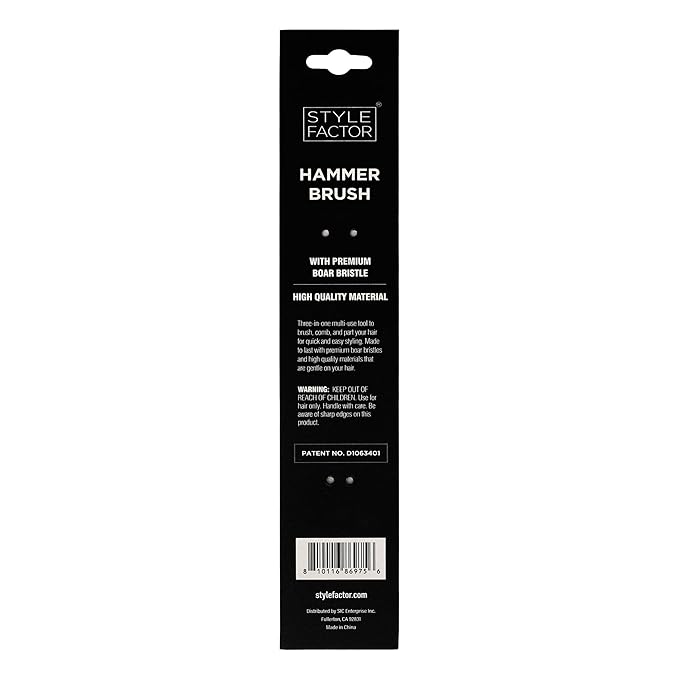 Style Factor EDGE BOOSTER® Hammer Brush Rat Tail– Double-Sided Edge Control - Image 9