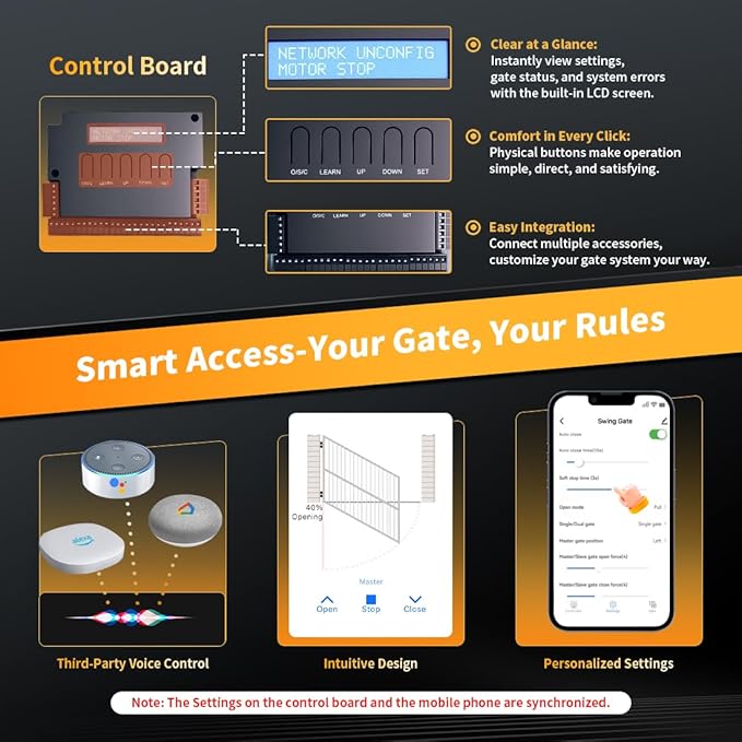 TOPENS XD851 Smart Gate Opener for Heavy Duty Single Swing Gates Up to 18ft - Image 4