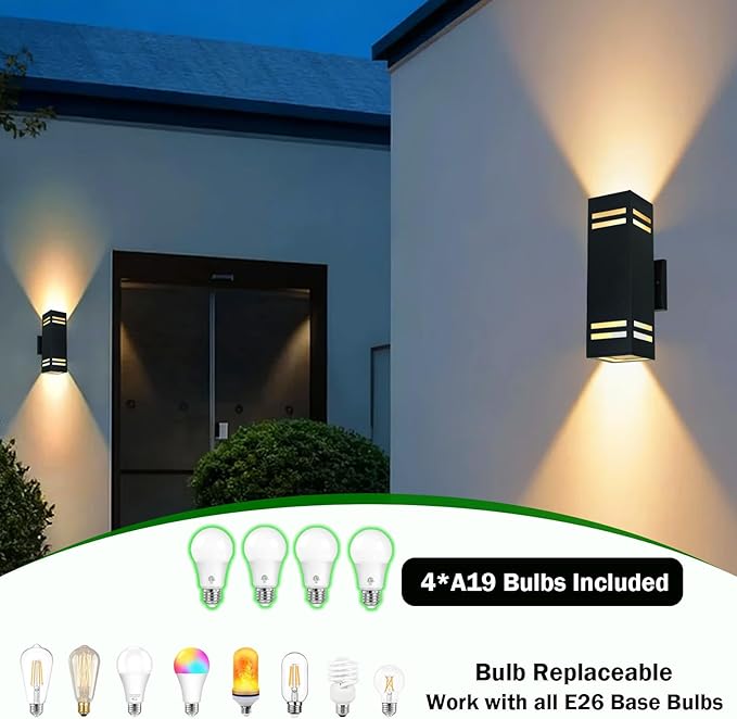 iYogaled Up and Down Lights Outdoor Wall Light Fixtures, Aluminum Dusk to Dawn - Image 5