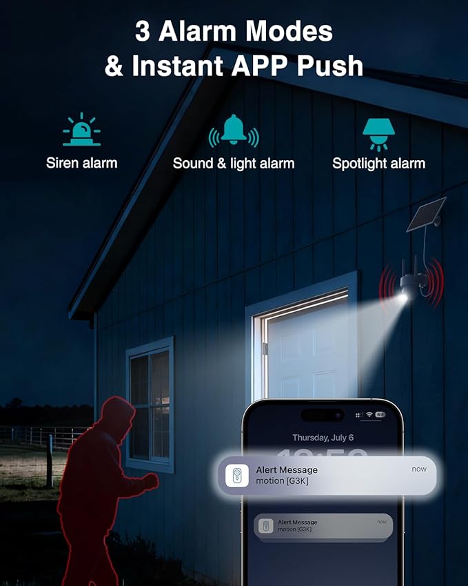 ZUMIMALL 24/7 Recording 4G LTE Cellular Security Camera, No WiFi AOV Solar - Image 7