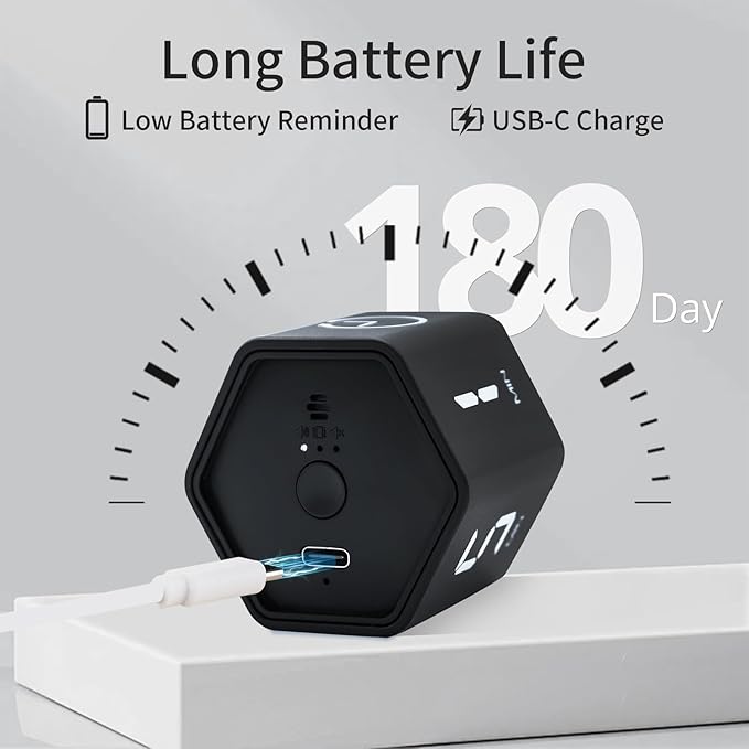 LUCKY TIME Productivity Timer Flip Gravity Sensor Pomodoro Cube Timer Countdown - Image 5