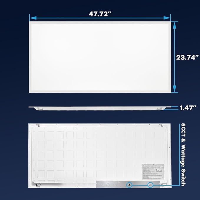 LUXRITE 2x4 FT LED Flat Panel Light, 5CCT Color Selectable 3000K 3500K 4000K - Image 5