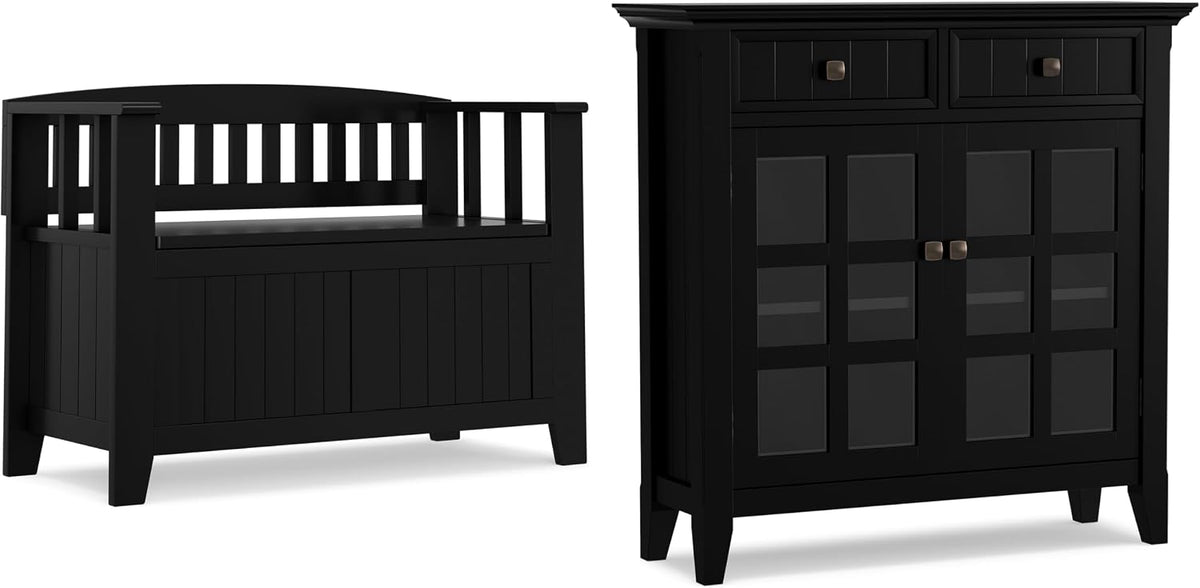 simplihome acadian storage bench and cabinet set in, main product view