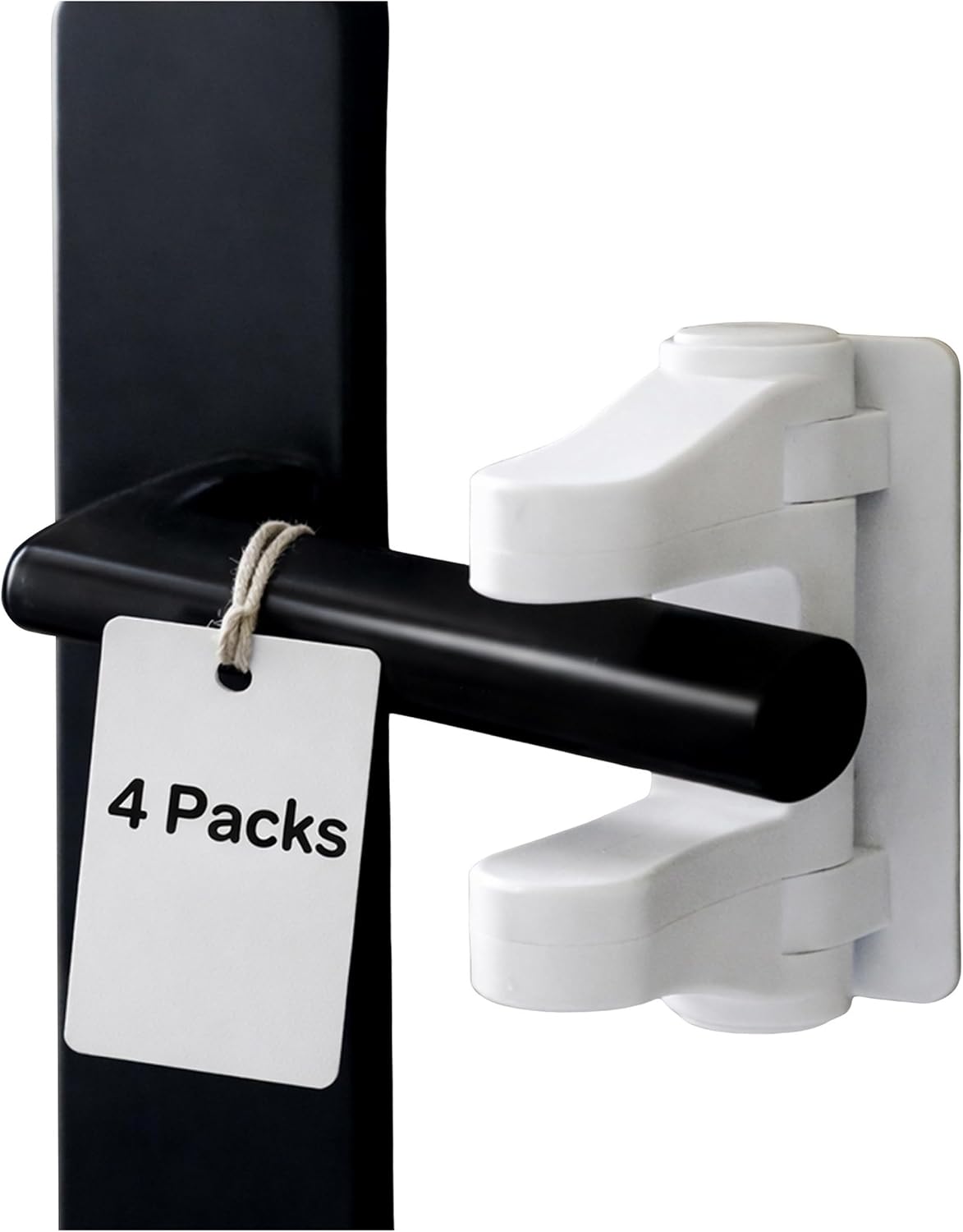 THREADFLOW® Door Lever Lock Child Proof PACK Of 4 – No Drilling Door Handle Baby Proof Locks - Lever Doors Handle Child Locks ABS Material With Strong 3M Adhesive