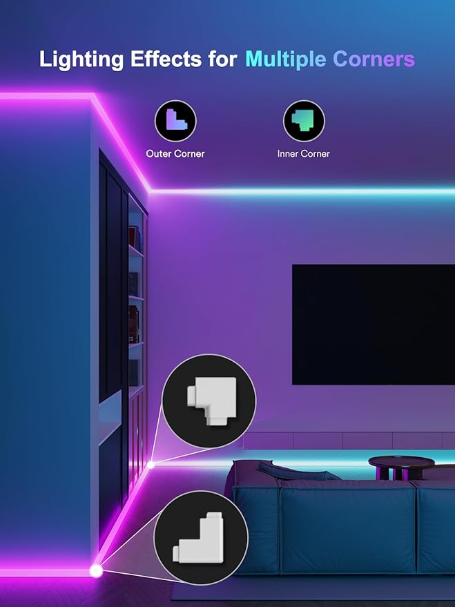 Smart LED Strip Lights with Covers 16.4ft, ‎RGB+WW+CW Strip Light Compatible - Image 8