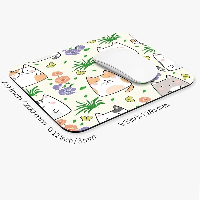 Armanza Square Mouse Pad Cute Cat, Personalized Premium-Textured Custom Mouse - Image 2