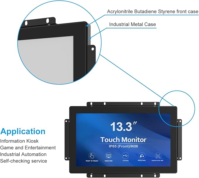 GreenTouch 13.3 Inch 10 Points Open Frame Touch Display, Industrial PCAP - Image 5