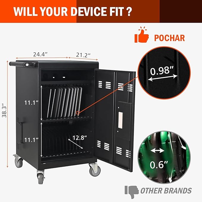 Aokleo 32 Devices Laptop Charging Cart - Image 9