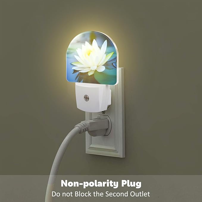 sndheke White Lotus Flower Night Light Plug into Wall, Beautiful Lotus in Pond - Image 4