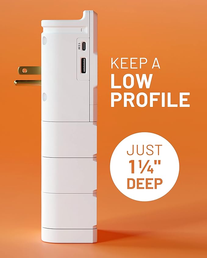ECHOGEAR Wall Outlet with USB Ports & Surge Protection - Image 6