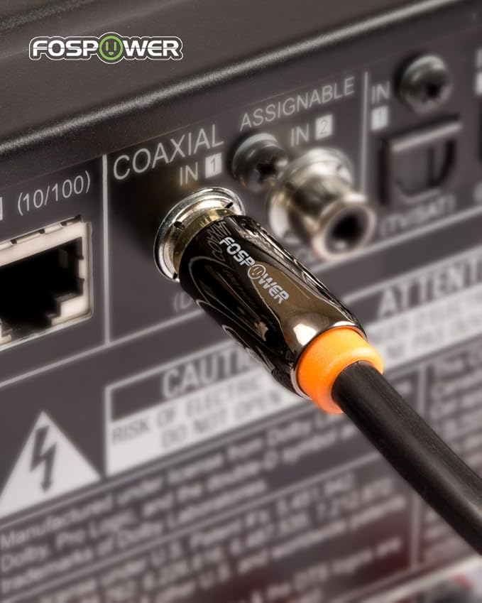 FosPower Digital Audio Coaxial Cable Premium S/PDIF RCA Male to RCA Male - Image 4