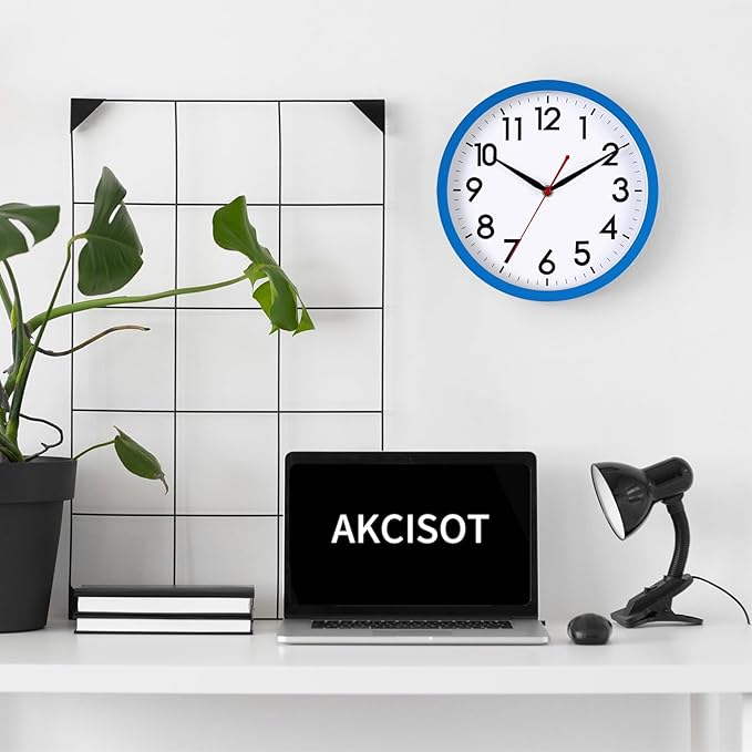 AKCISOT Wall Clock 10 Inch Silent Non-Ticking Modern Clocks Battery Operated - Image 3