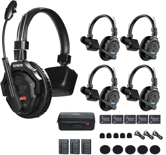 SYNCO XTALK X5 Wireless Headset Intercom System 2.4GHz Full Duplex 400 Meter by SYNCO