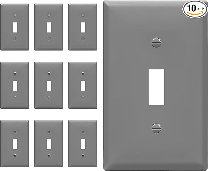 ENERLITES Toggle Light Switch Wall Plate Cover, Gloss Finish, Size 1-Gang 4.50" by Enerlites