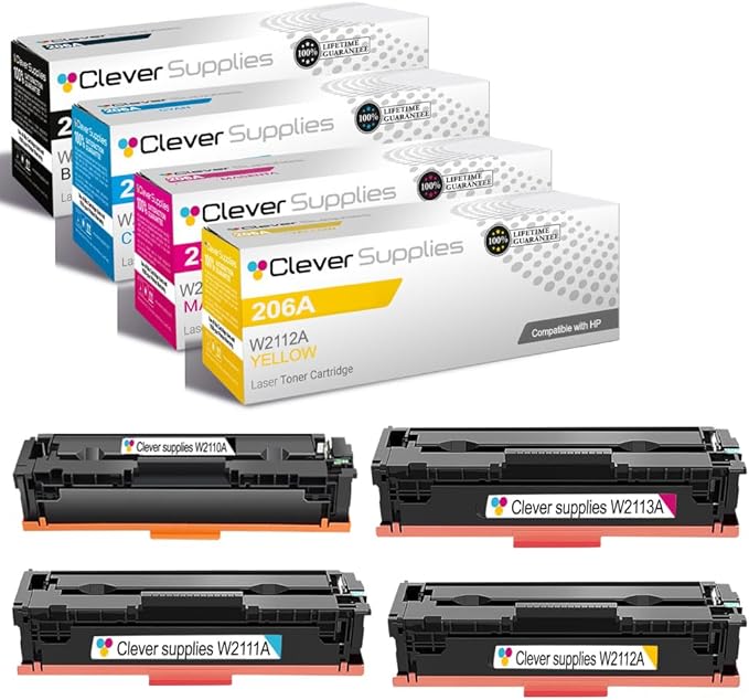 CS Replacement Compatible with HP M283fdw Toner Cartridge W2110A W2111A W2113A by CleverSupplies
