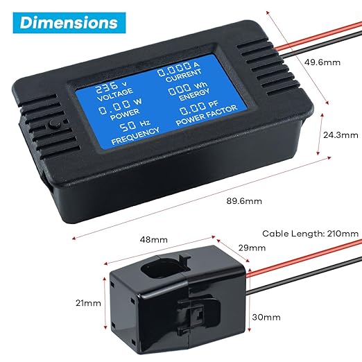 AC 80-260V 100A Multi-Function Power Monitor LCD Digital Display Voltage - Image 5