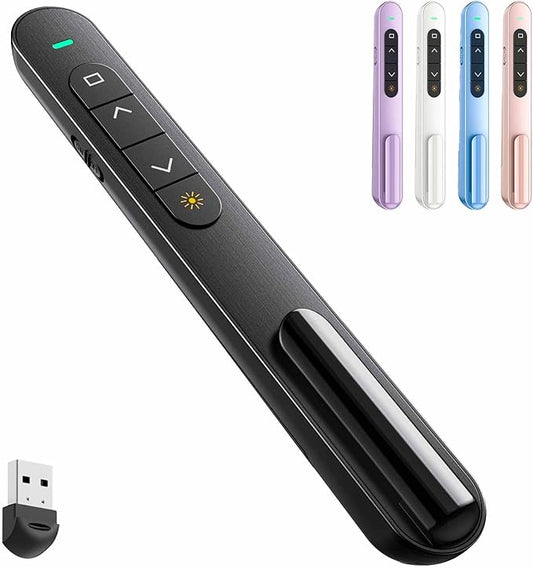 QUI Presentation Clicker for PowerPoint, RF 2.4GHz USB Wireless Presenter Remote by QUI