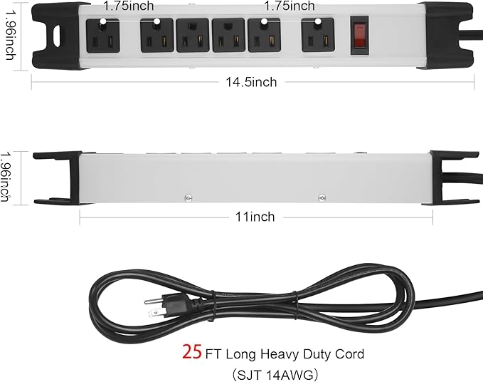 Heavy Duty Power Strip Surge Protector - Image 3