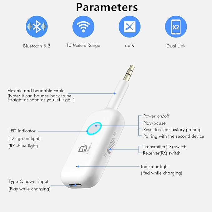 Bluetooth 5.2 Audio Transmitter Receiver - Image 2