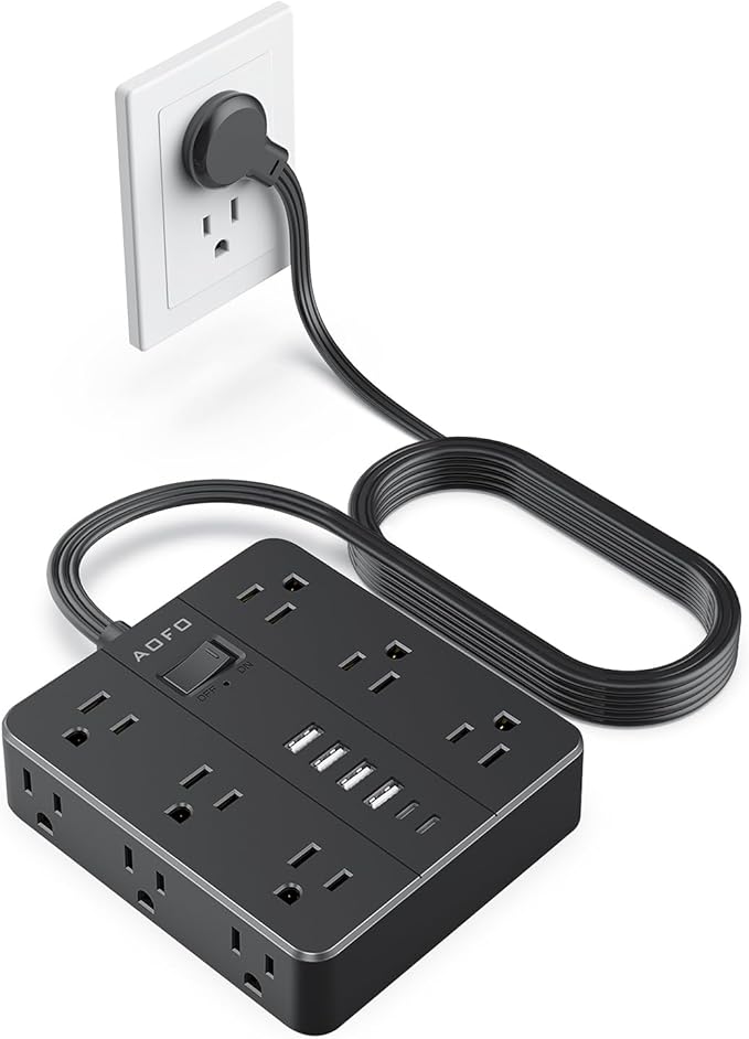 AOFO 10FT Surge Protector Power Strip, 12 AC Outlets by AOFO