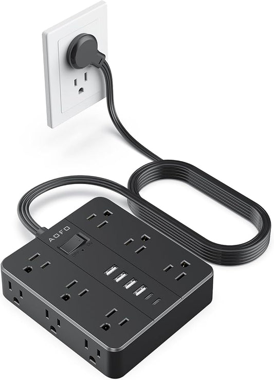 AOFO 10FT Surge Protector Power Strip, 12 AC Outlets by AOFO