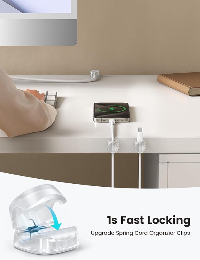 12Pack Cord Organizer Spring Cable Holder Clips - Image 2