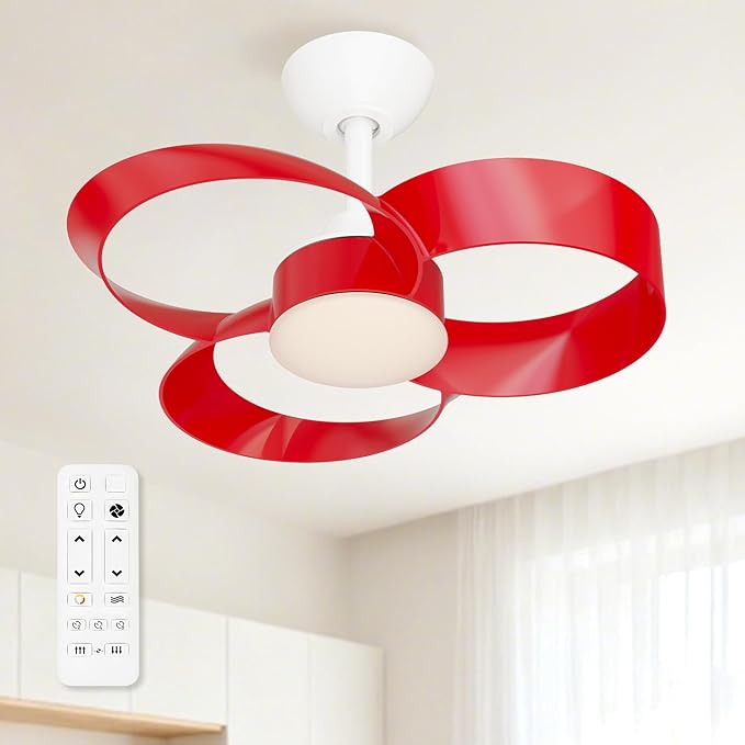 FANX 22 Inch Ceiling Fan with Light and Remote, Quiet DC Motor, Dimmable LED by FANX