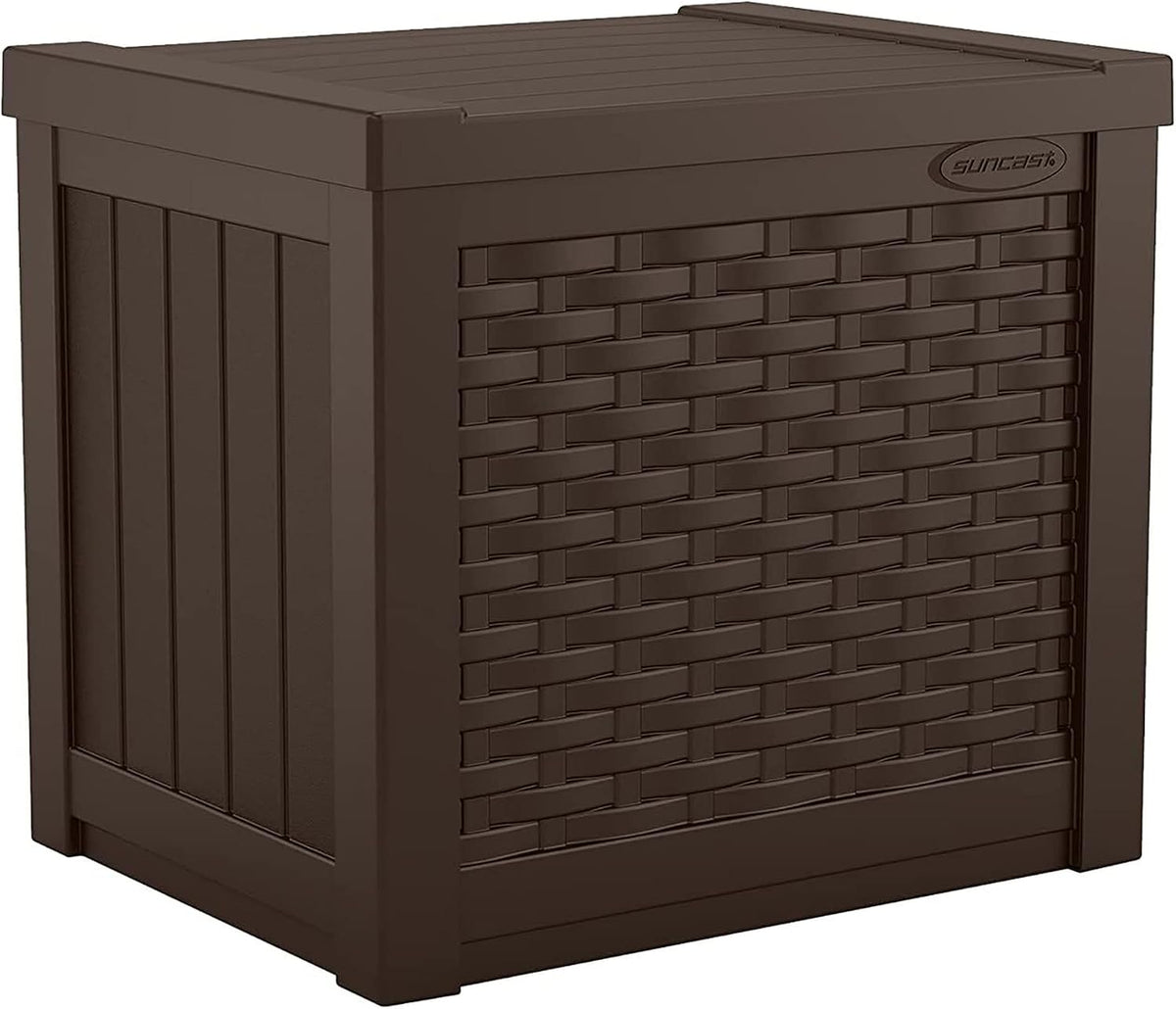 suncast 22 gal, small outdoor storage deck box, main product view