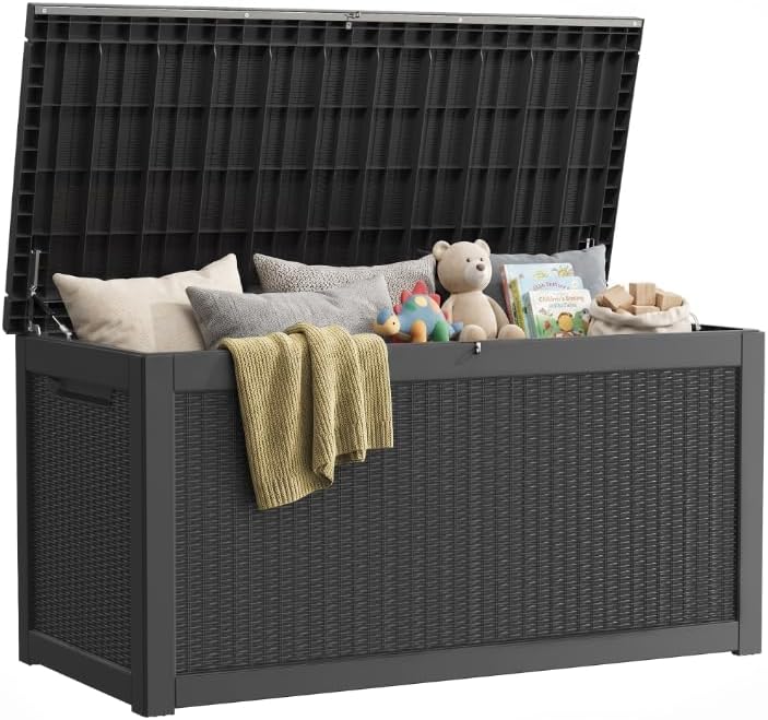 380 gallon outdoor deck box, lockable waterproof outdoor, main product view