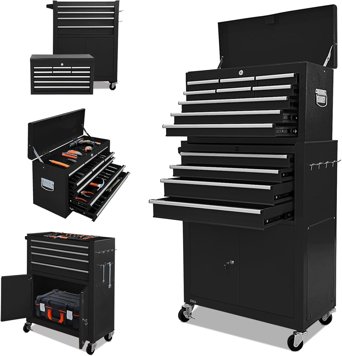13-drawer tool chest with double door and wheels, main product view