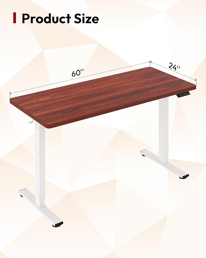 SANODESK Electric Standing Desk 60 x 24 Inches Whole-Piece Desktop Height - Image 2
