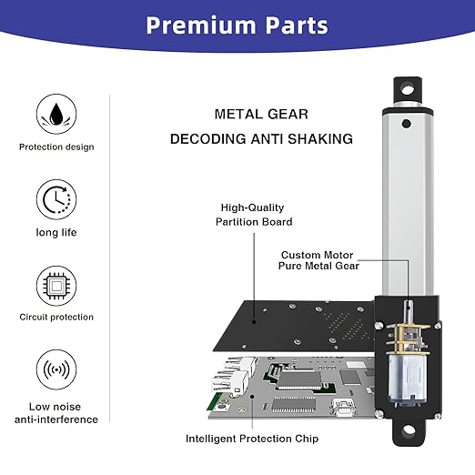 0.5 Inch 9lbs Mini Stroke 12V Electric Linear Actuator 0.6"/sec Linear Motion - Image 5