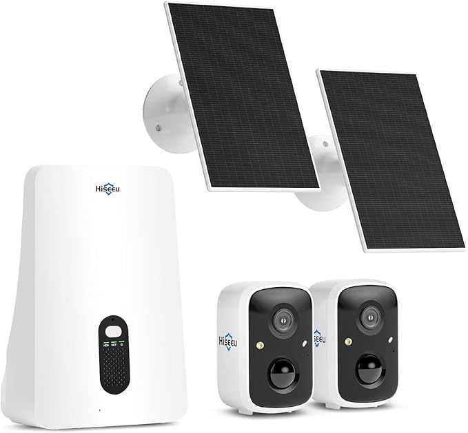 Hiseeu Security Cameras Wireless Outdoor, 2 Cam-Kit, Expandable to 10CH by Hiseeu