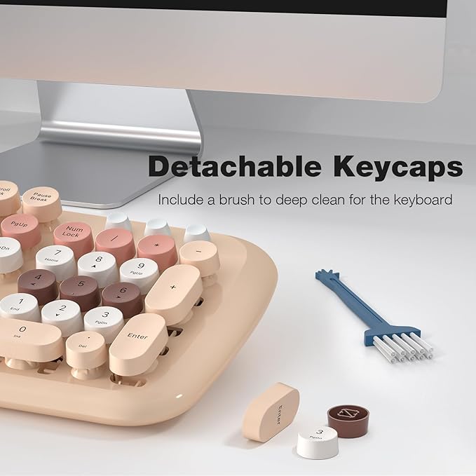 MOFII Wireless Keyboard and Mouse Combo, 2.4G Full-Size Retro Typewriter - Image 5