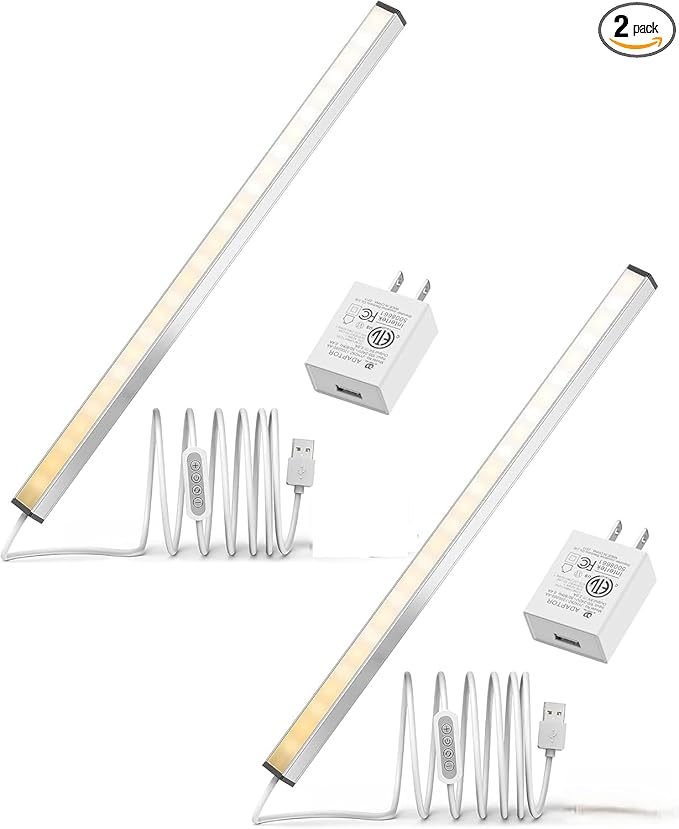 ASOKO LED Under Cabinet Lighting USB Plug-in, 3 Color Temperature, 14.5 in by ASOKO