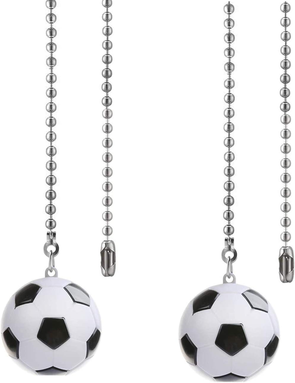 Ceiling Fan Pull Chain Soccer Ornaments Extension Light Pull Chain Set,Sport Theme Fan String Charm Decorative Extension,Fan Light Chains Ornaments,Soccer Pendant for Ceiling Fans Lights Lamp 2Pack