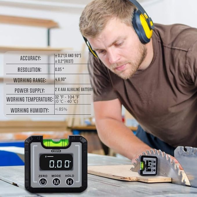 Digital Angle Finder Magnetic & Level Bubble Vial 4 X 90°Angle Gauge - Image 5