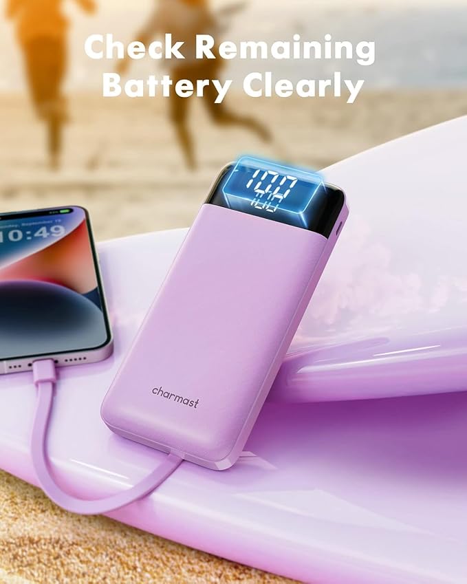 charmast Portable Charger with Built in Cables, Power Bank with Cords Wires - Image 7