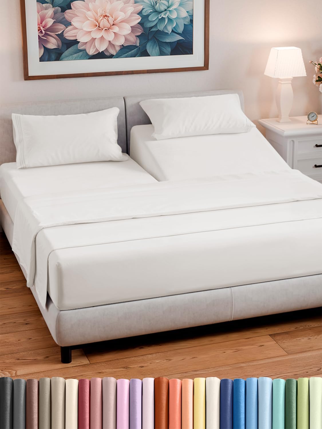 Split Head King Sheet Set – 4 Piece Flex Split Top King Sheets